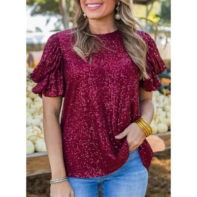 Raudono blizgučio tunika